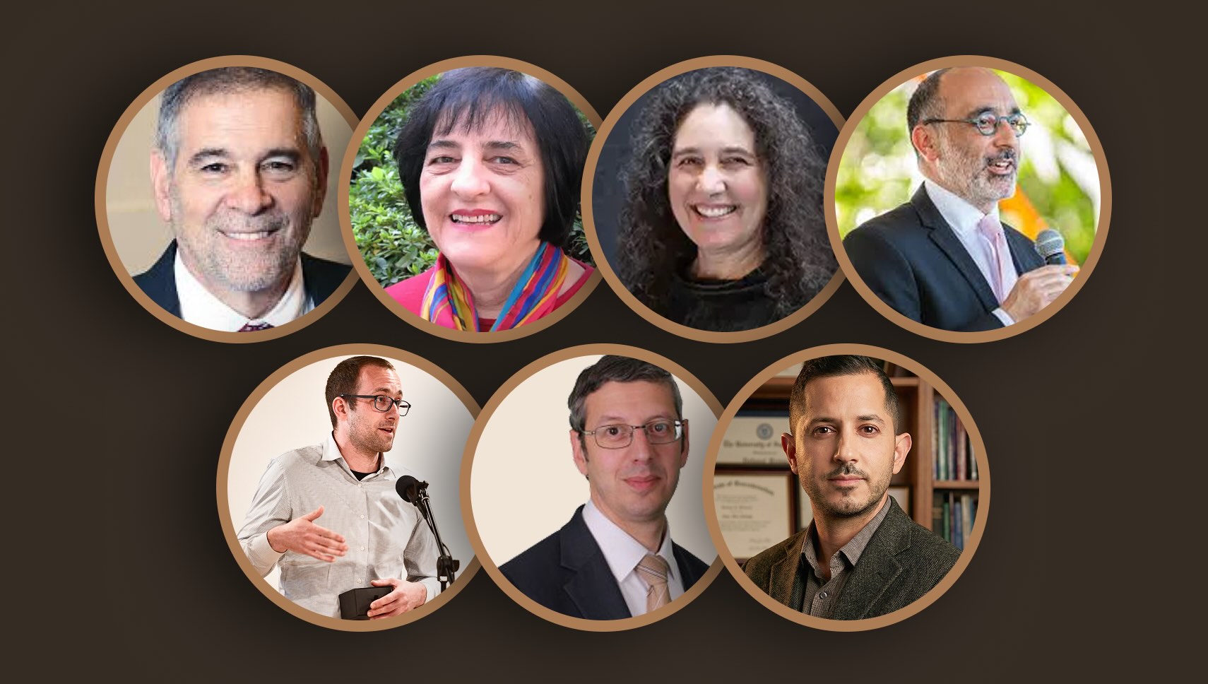 Conference speakers - circular portraits of international scholars